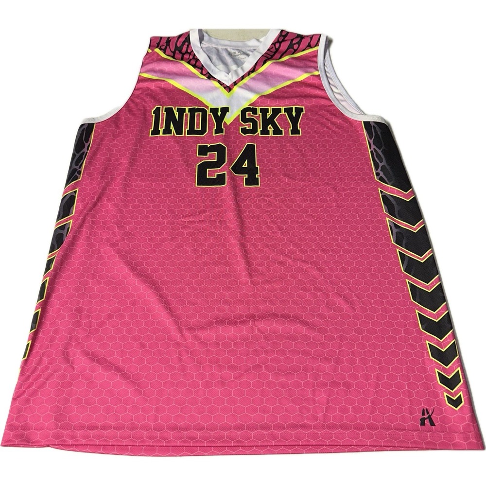 Indy Sky #24 Basketball Jersey Pink Size XL Sportswear